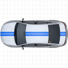 Double Center Outline Stripes Upper Side Vinyl Decal Kit for Dodge Dart 2013+_2