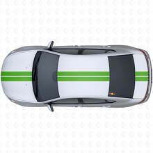 Double Center Outline Stripes Upper Side Vinyl Decal Kit for Dodge Dart 2013+_3
