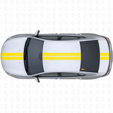 Double Center Outline Stripes Upper Side Vinyl Decal Kit for Dodge Dart 2013+_5