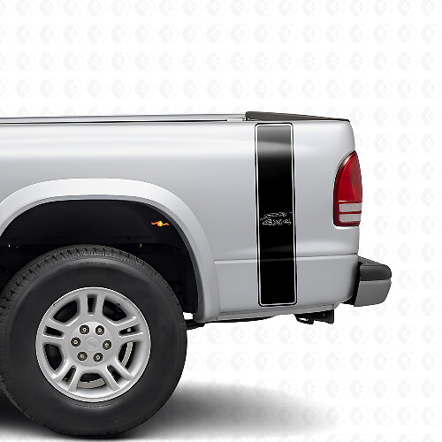 Sport 4x4 Outline Stripes Rear Side Vinyl Decal Kit for Dodge Dakota 1997+