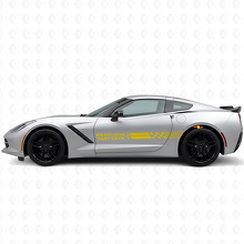 Racing Sport Checkered Flag Side Stripes Vinyl Decal Set for Chevy Corvette_5