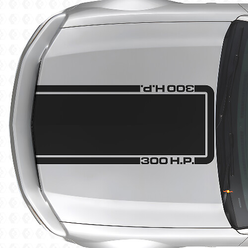 300 H.P. Hood Outline Stripe Vinyl Decal for Musclecar Musclecarmodel Mach 1 2005-09