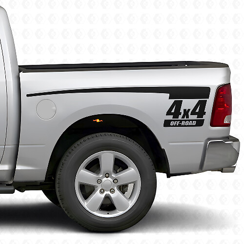 4x4 Off Road Rear Side Stripes Vinyl Decal Kit for Dodge Ram 2009-18