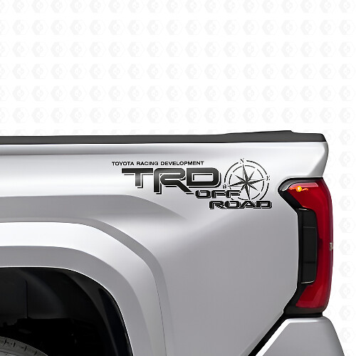 TRD Off Road Compass Bed Side Vinyl Decal Kit for Toyota Tacoma_1