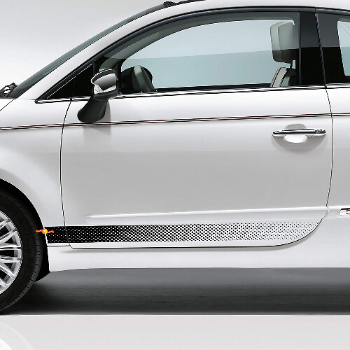 Perforated Style Stripes Side Vinyl Decal Sticker for Fiat 500