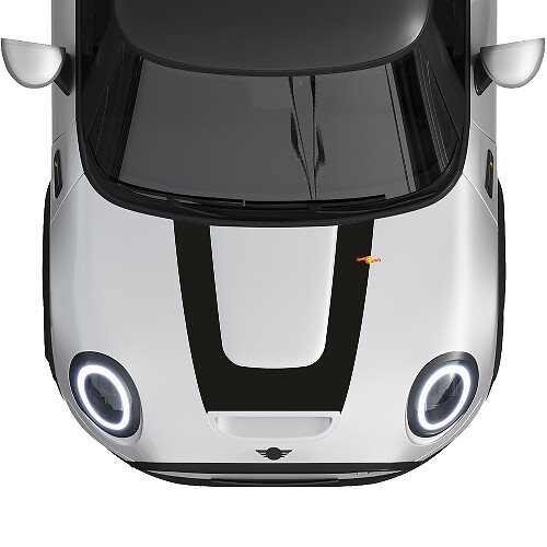 U-Style Rally Stripe Hood Vinyl Decal Sticker for MINI Cooper S 2022-2024