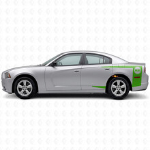 Stripes with Custom Text Bedside Vinyl Decal Sticker for Dodge Charger 2011-2014_3