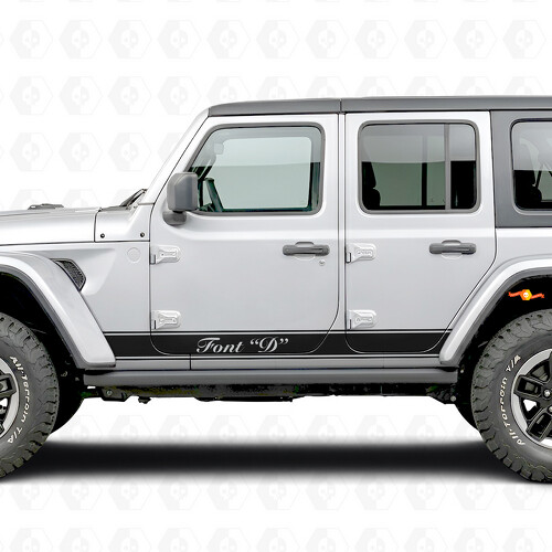 Custom Outline Stripes Side Vinyl Decal Sticker for Jeep Wrangler 2018-2027