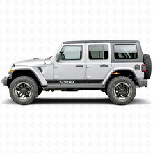 Sport Lettering Outline Stripes Side Vinyl Decal Sticker for Jeep Wrangler 2018-2027_2
