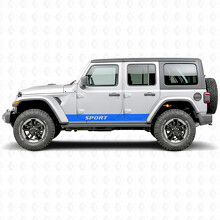 Sport Lettering Straight Stripes Side Vinyl Decal Sticker for Jeep Wrangler 2018-2027_3