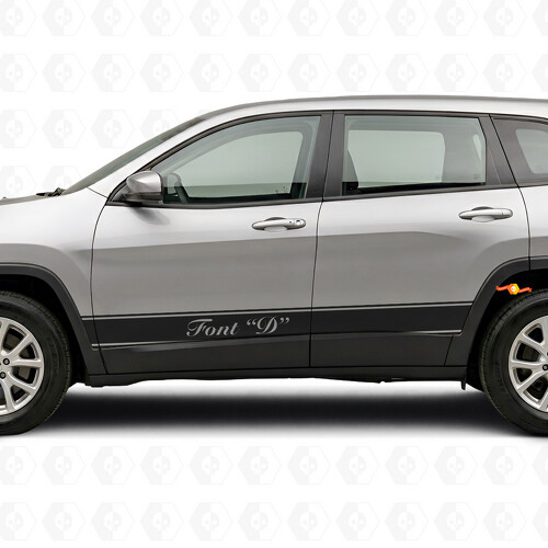 Custom Outline Stripes Side Vinyl Decal Sticker for Jeep Cherokee 2014-2023_1