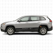 Custom Text Outline Stripes Side Vinyl Decal Sticker for Jeep Cherokee 2014-2023_2