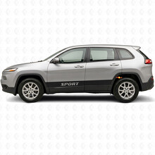Sport Lettering Straight Stripes Side Vinyl Decal Sticker for Jeep Cherokee 2014-2023_2