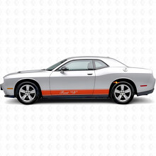 Outline Stripes & Custom Text Rocker Panel Vinyl Decal Sticker for Dodge Challenger_4