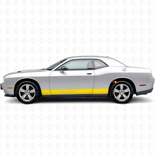 Outline Stripes & Custom Text Rocker Panel Vinyl Decal Sticker for Dodge Challenger_5