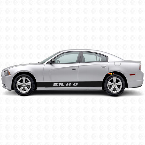 6.1L H/O Straight Stripes Side Vinyl Decal Sticker for Dodge Charger 2011-2014