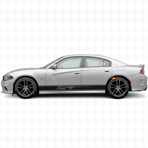 Outline Stripes & Custom Text Side Vinyl Decal Sticker for Dodge Charger 2015-2026_1