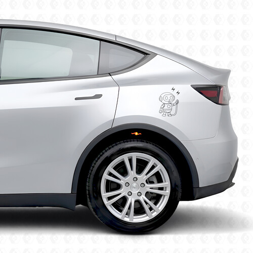 Charging Robot Side Vinyl Decal Sticker for Tesla Model Y_1