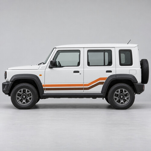 Double Diagonal Side Vinyl Decal Kit for Maruti Suzuki Jimny Alpha Five-Door 2023_1