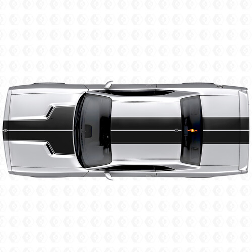 Dual Outline Stripes Hood Roof Trunk Vinyl Decal Sticker for Dodge Challenger 2008-2014