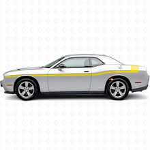 Outline Stripes with Custom Text Side Vinyl Decal Sticker for Dodge Challenger_5