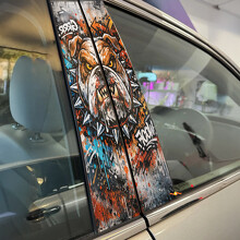 Angry Bulldog Graffiti Style Door Pillar Vinyl Decal Sticker_2