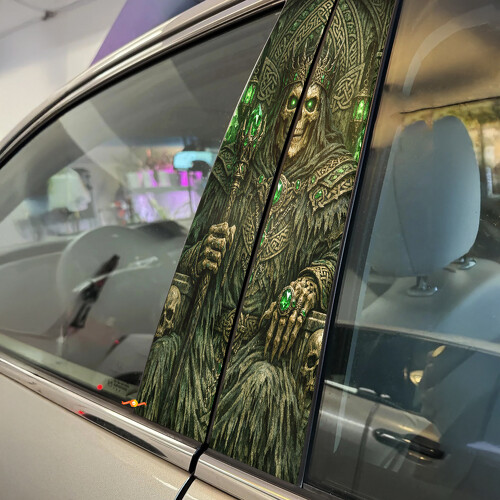 Celtic Skull King Door Pillar Vinyl Decal Sticker_1