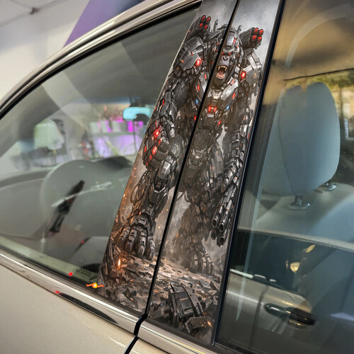 Cyber Gorilla Door Pillar Vinyl Decal Sticker_1