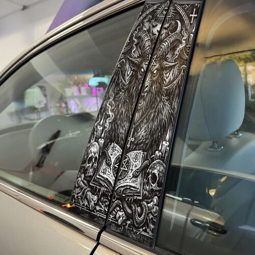 Demonic Goat Door Pillar Vinyl Decal Sticker_1