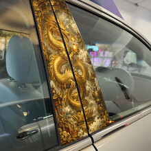Golden Dragon Door Pillar Vinyl Decal Sticker_2