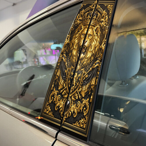 Golden Lion Door Pillar Vinyl Decal Sticker_1