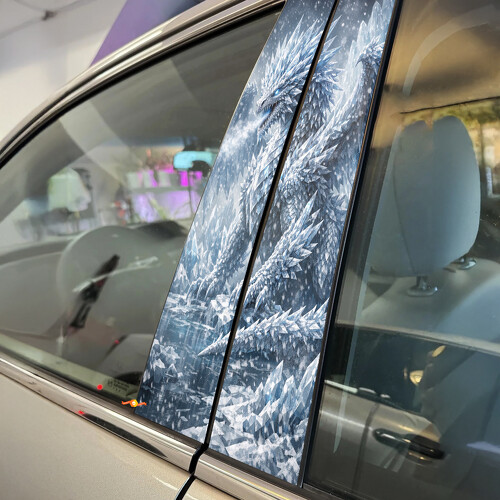 Ice Dragon Door Pillar Vinyl Decal Sticker