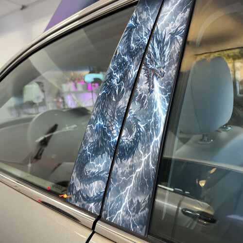 Storm Dragon Door Pillar Vinyl Decal Sticker_1
