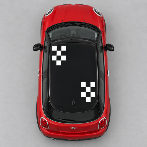 Checker Corners Roof Vinyl Decal Sticker for MINI Cooper 2014_1