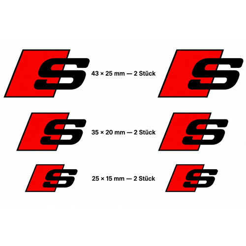 6x Audi S Brake Caliper set Decals Stickers Vinyl Emblem Graphics