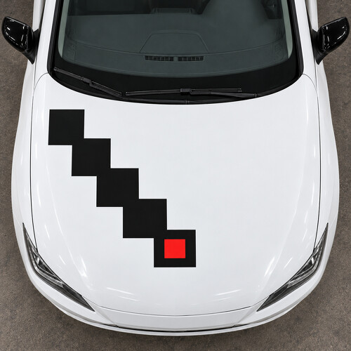 Checker Stair Hood Vinyl Decal Sticker for SEAT Ibiza Cupra SC 2015-2017