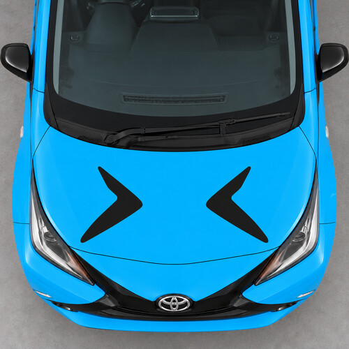 Opposed Boomerangs Hood Vinyl Decal Sticker for Toyota Aygo AB40 2014-2018 Pre-Facelift