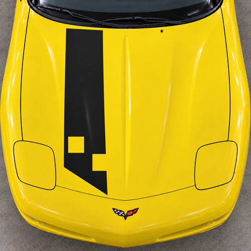 Offset Checker Ribbon Coupe Hood Vinyl Decal Sticker for Chevrolet Corvette C5 1997-2004_1