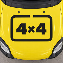 Four Square 4x4 Hood Vinyl Decal Sticker for Fiat Panda Cross 319 2014_2