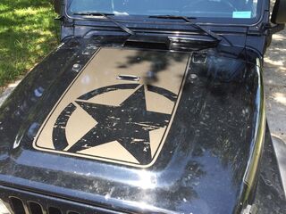 Jeep Wrangler TJ Vinyl Distressed Army Star Hood Decal TJ U PICK COLOR 1