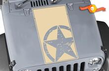 Jeep Wrangler TJ Vinyl Distressed Army Star Hood Decal TJ U PICK COLOR 2