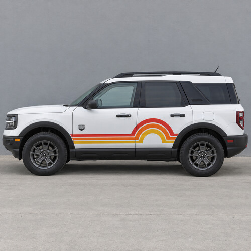 Sunset Disc Big Bend Side Vinyl Decal Sticker for Ford Bronco Sport 2024