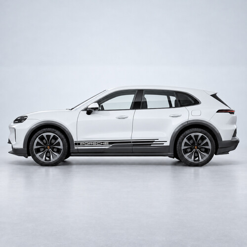 Rally Style Stripes Side Vinyl Decal Sticker for Porsche Cayenne Electric