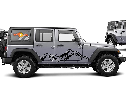 Mountain Range Side Vinyl Decal Sticker for Jeep Wrangler