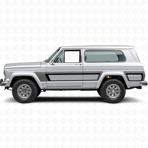Retro Style Stripes Side Vinyl Decal Sticker for Jeep Cherokee 1981-83