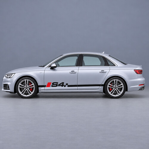 Checkered Sill Side Vinyl Decal Sticker for Audi S4 2018_1