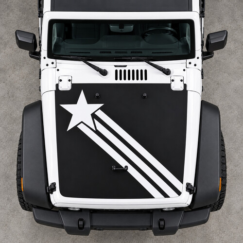Star Trail Hood Vinyl Decal Sticker for Jeep Wrangler 2014