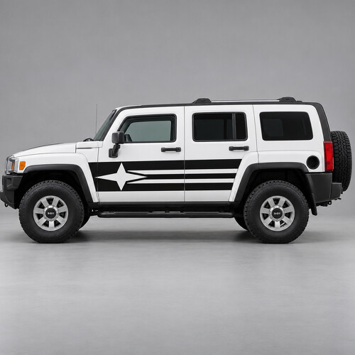 Compass Heading Side Vinyl Decal Sticker for Hummer H3 2009_1