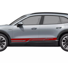 Geometric Style Stripes Rocker Panel Vinyl Decal Sticker for Porsche Cayenne Electric_2