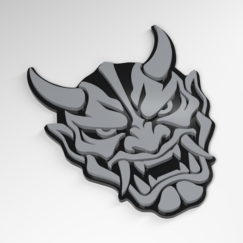 Hannya Street Mask 3D Acrylic Badge